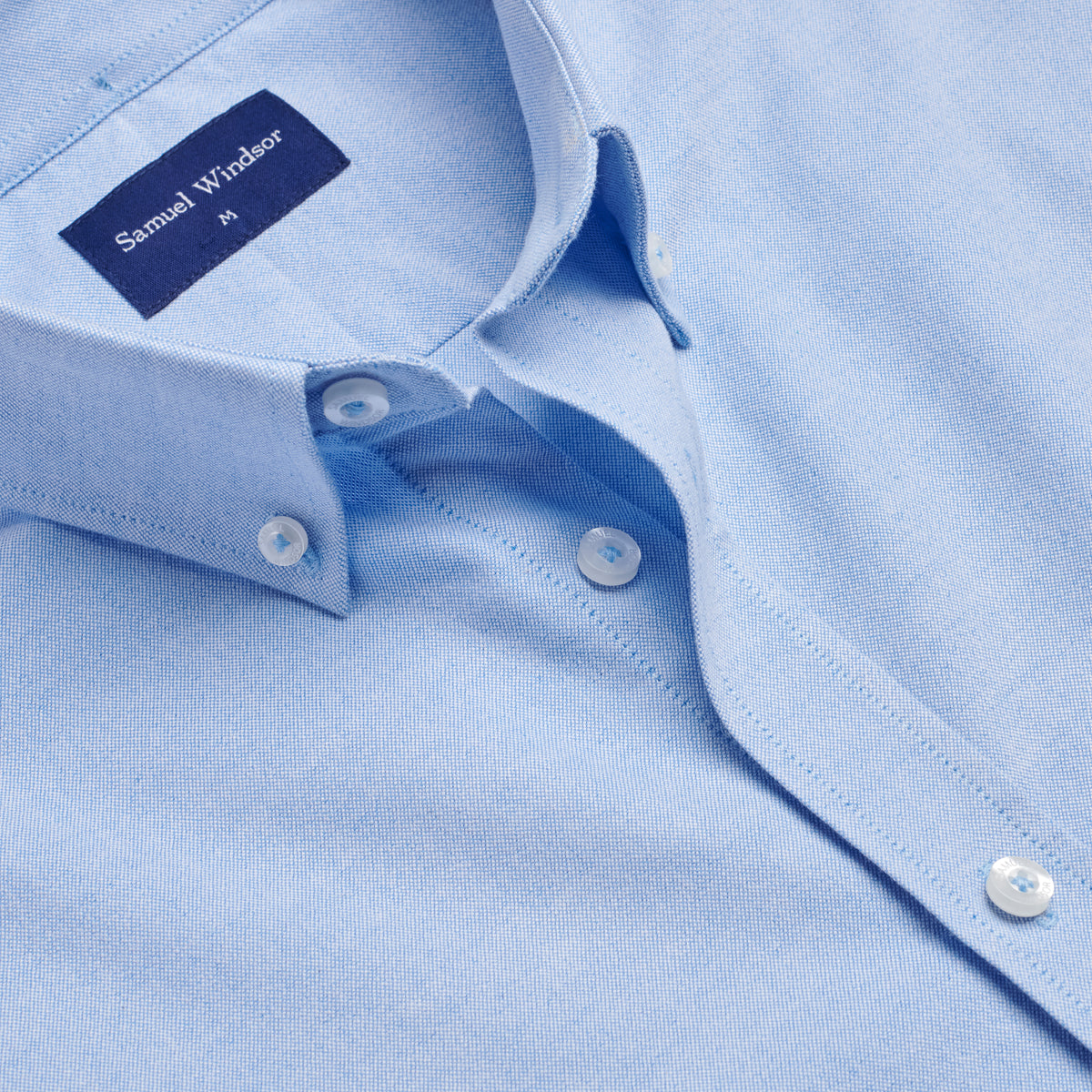 Oxford Shirt - Blue - Neckline Detail