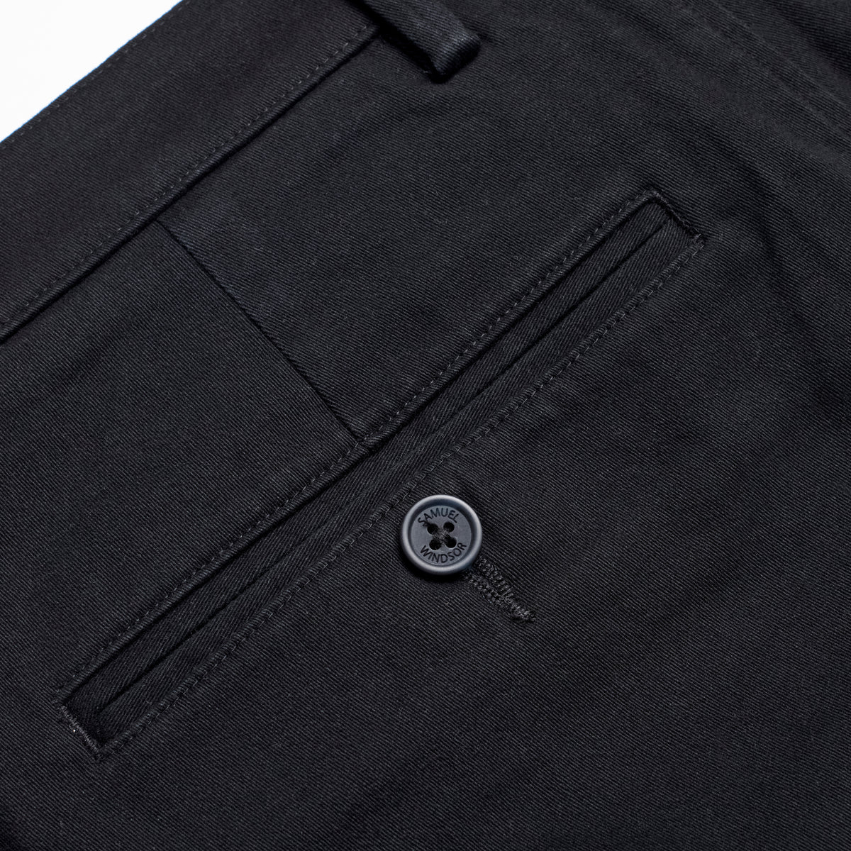 Flat Front Chino - Black - Pocket Detail