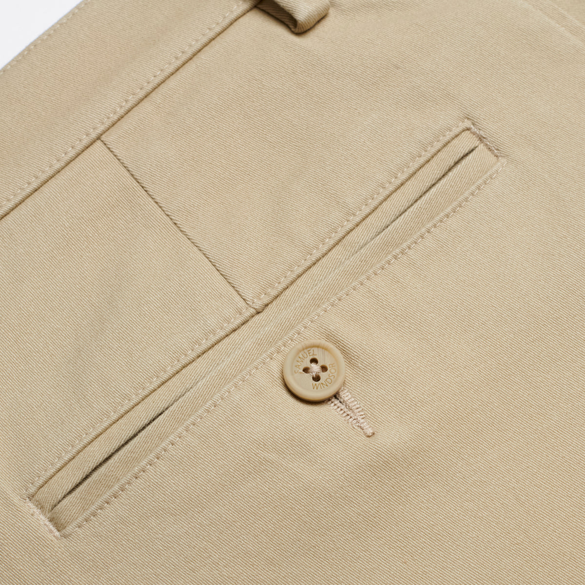 Flat Front Chino - Khaki - Pocket Detail