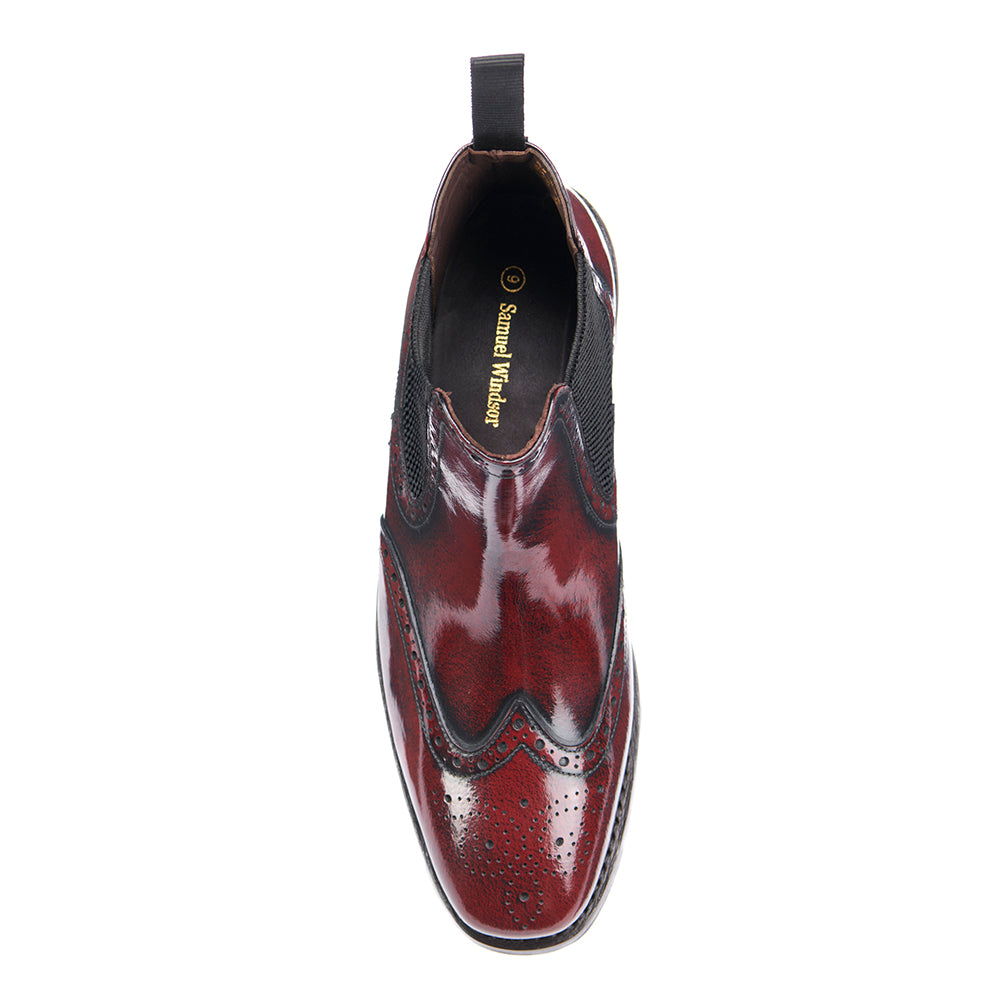 Chelsea Brogue Boot - Oxblood
