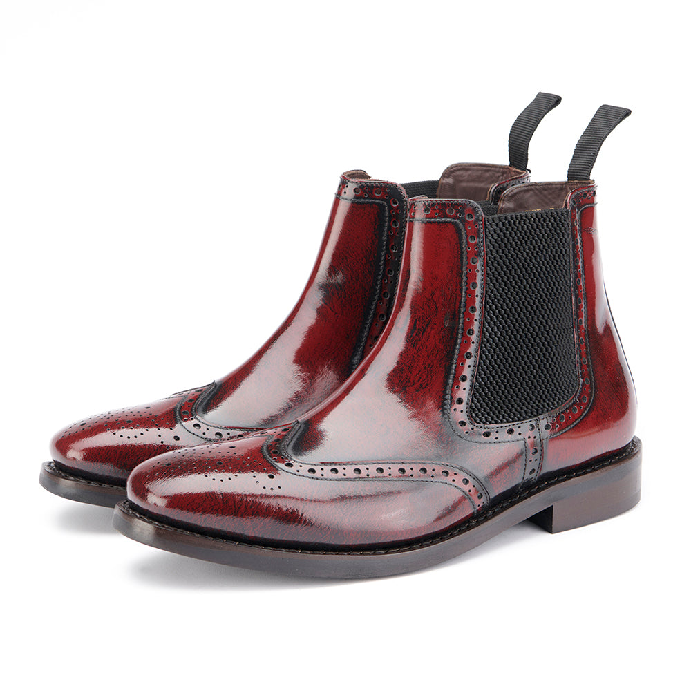Chelsea Brogue Boot - Oxblood