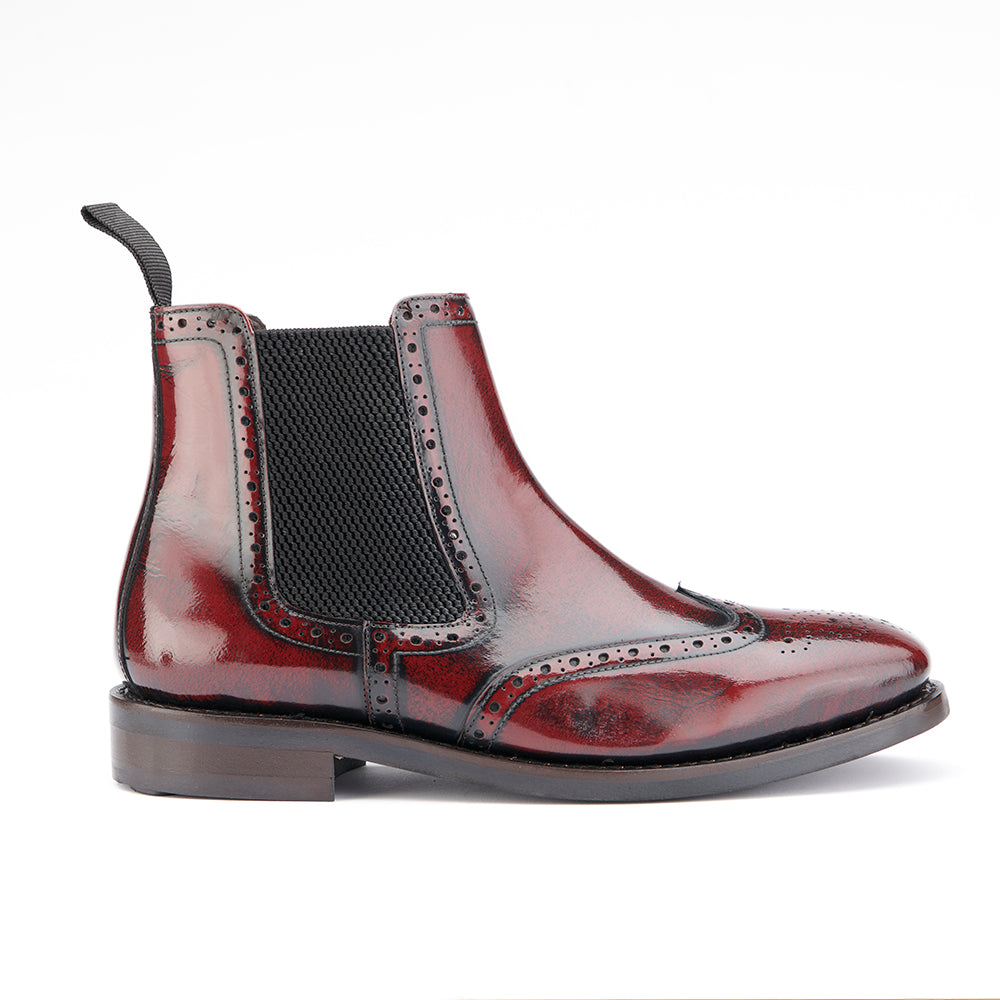 Chelsea Brogue Boot - Oxblood