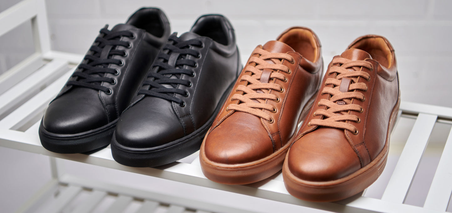 Leather Trainer - Black