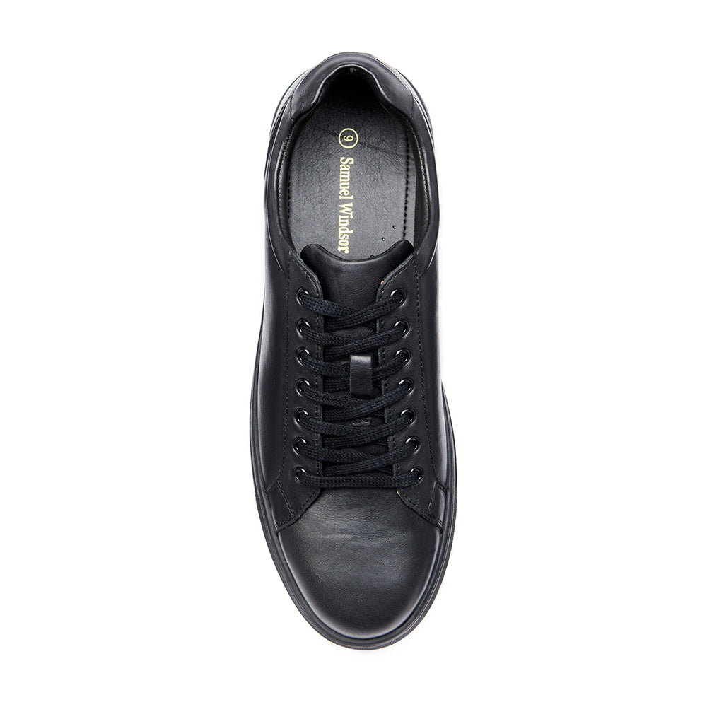 Leather Trainer - Black