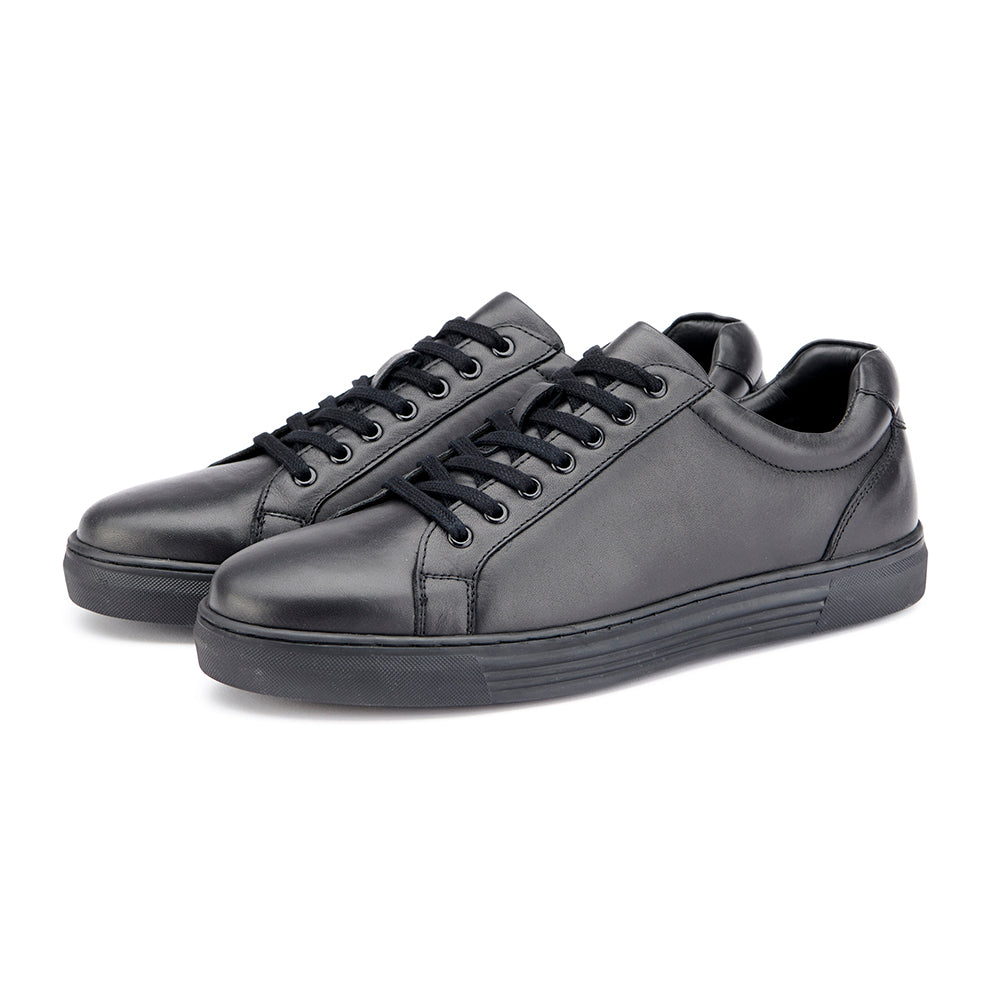 Leather Trainer - Black