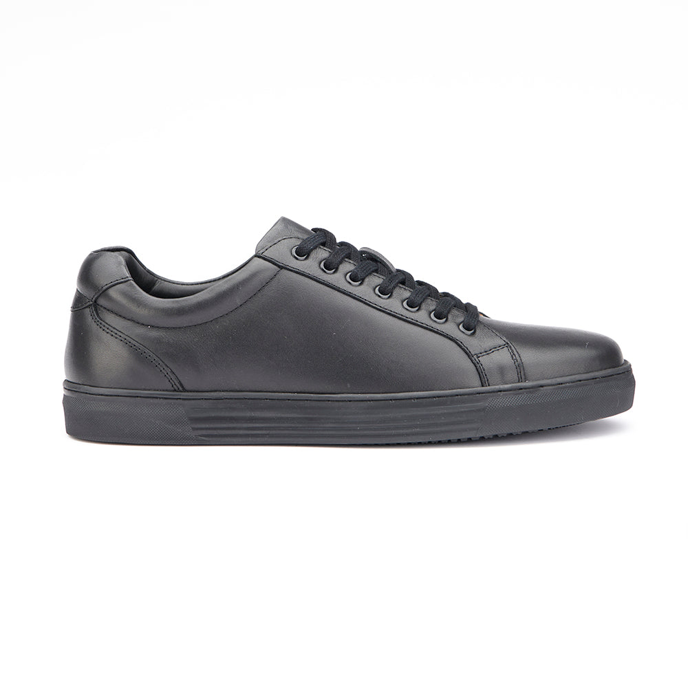 Leather Trainer - Black