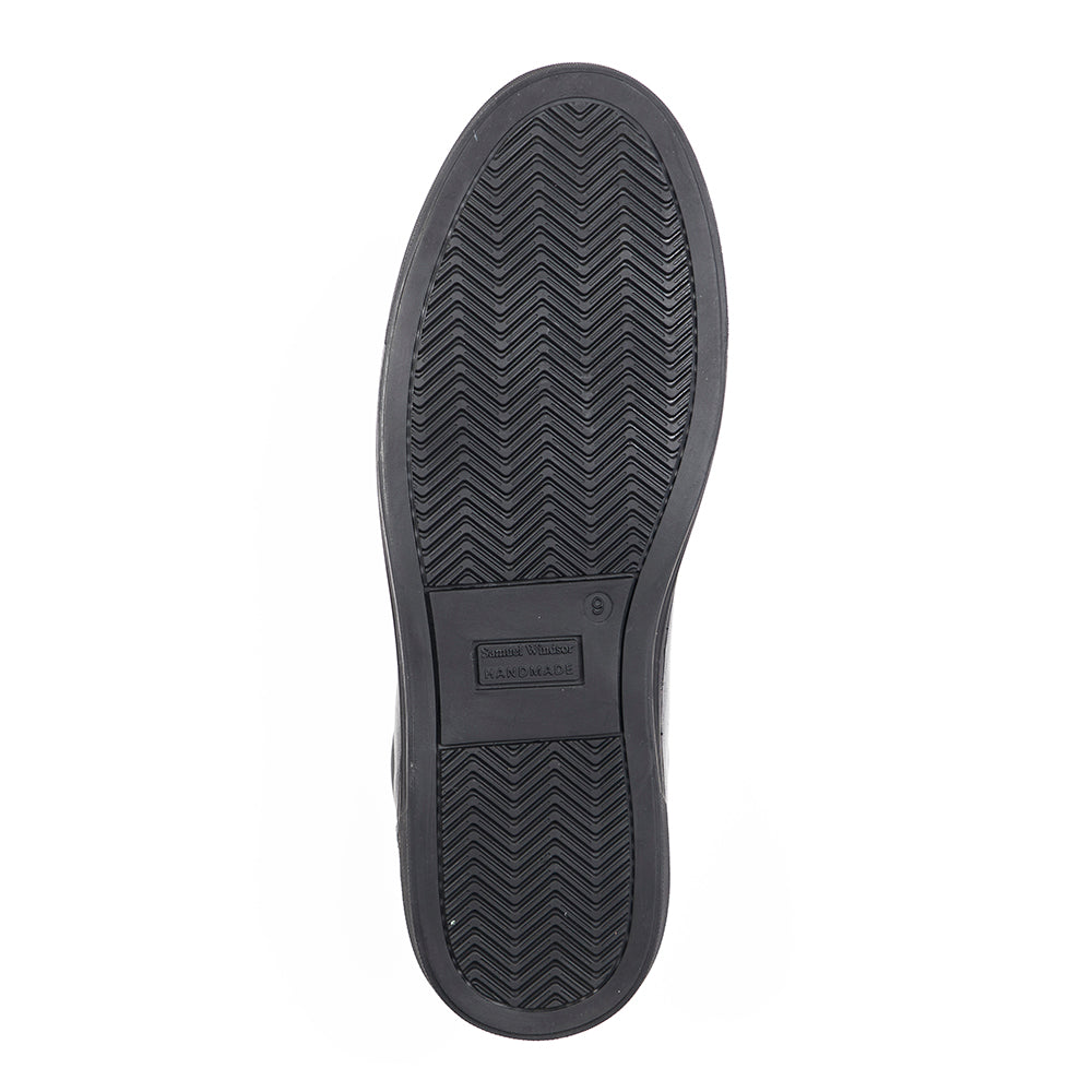 Leather Trainer - Black