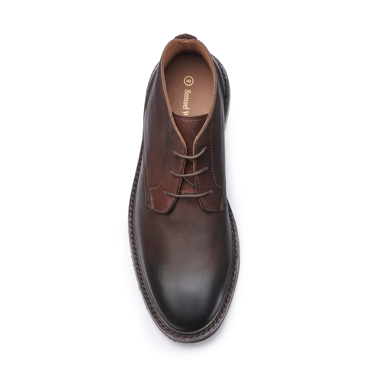 Chukka Boot - Bees Wax Brown - overhead view