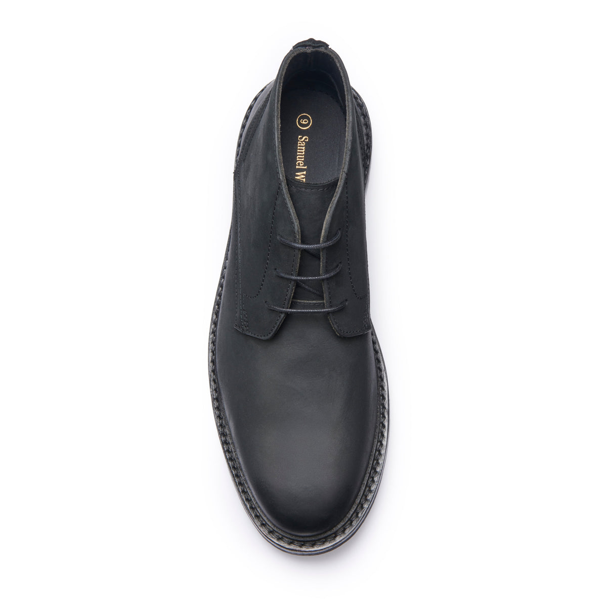 Chukka Boot - Bees Wax Black - overhead view