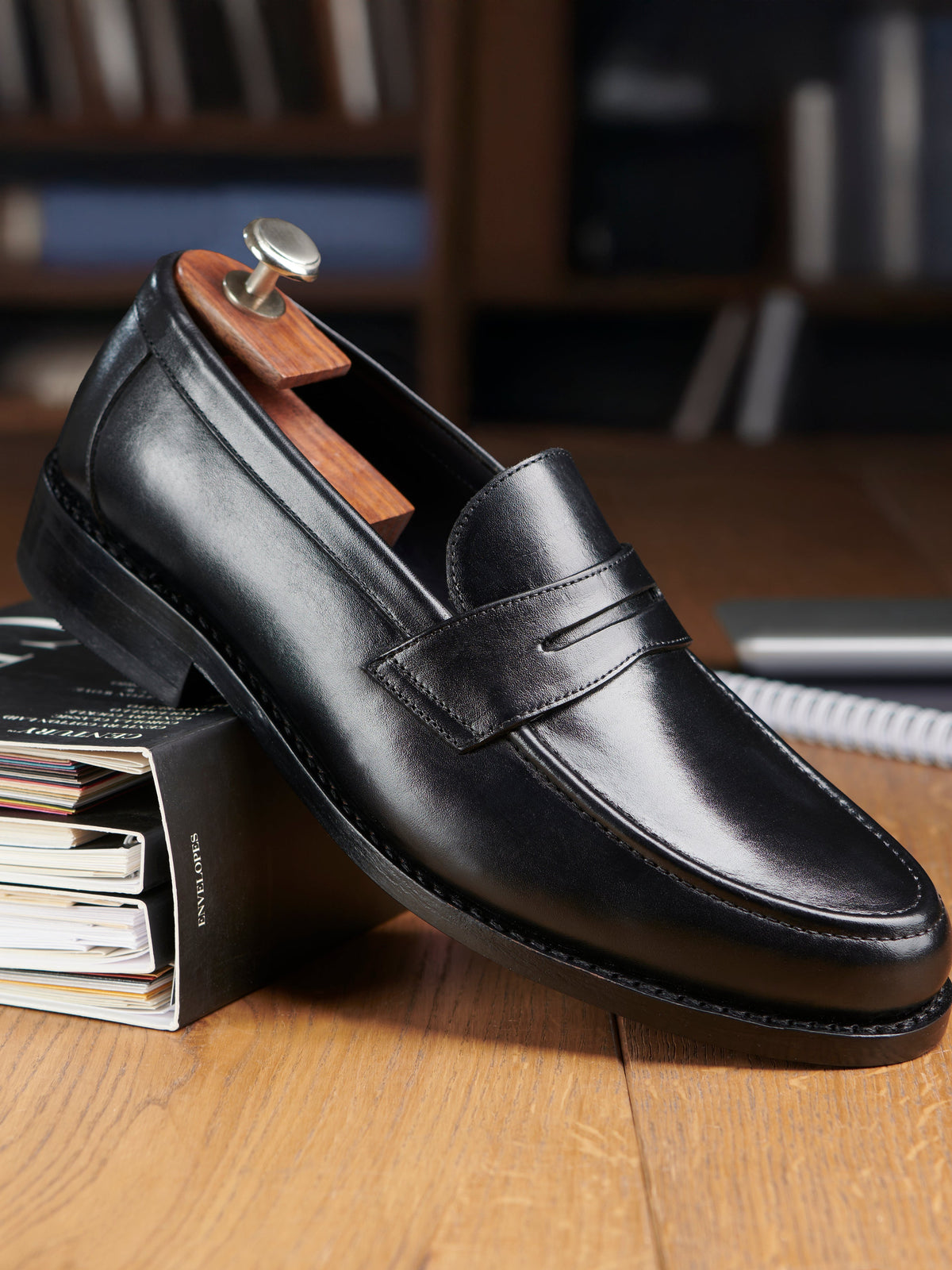 Penny Loafer - Black Leather Sole (Wide Fit) - styled