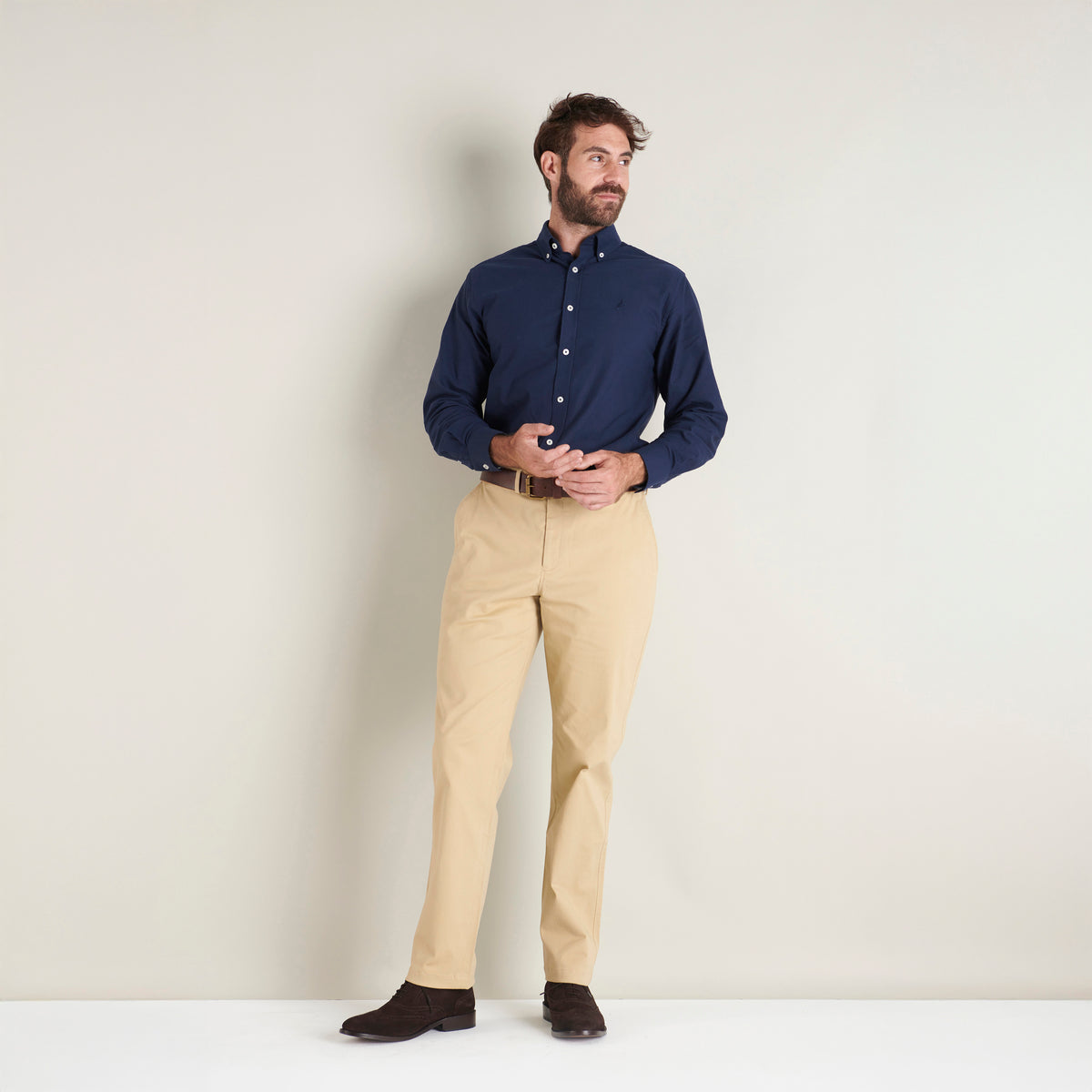 Flat Front Chino - Taupe - Lifestyle Front