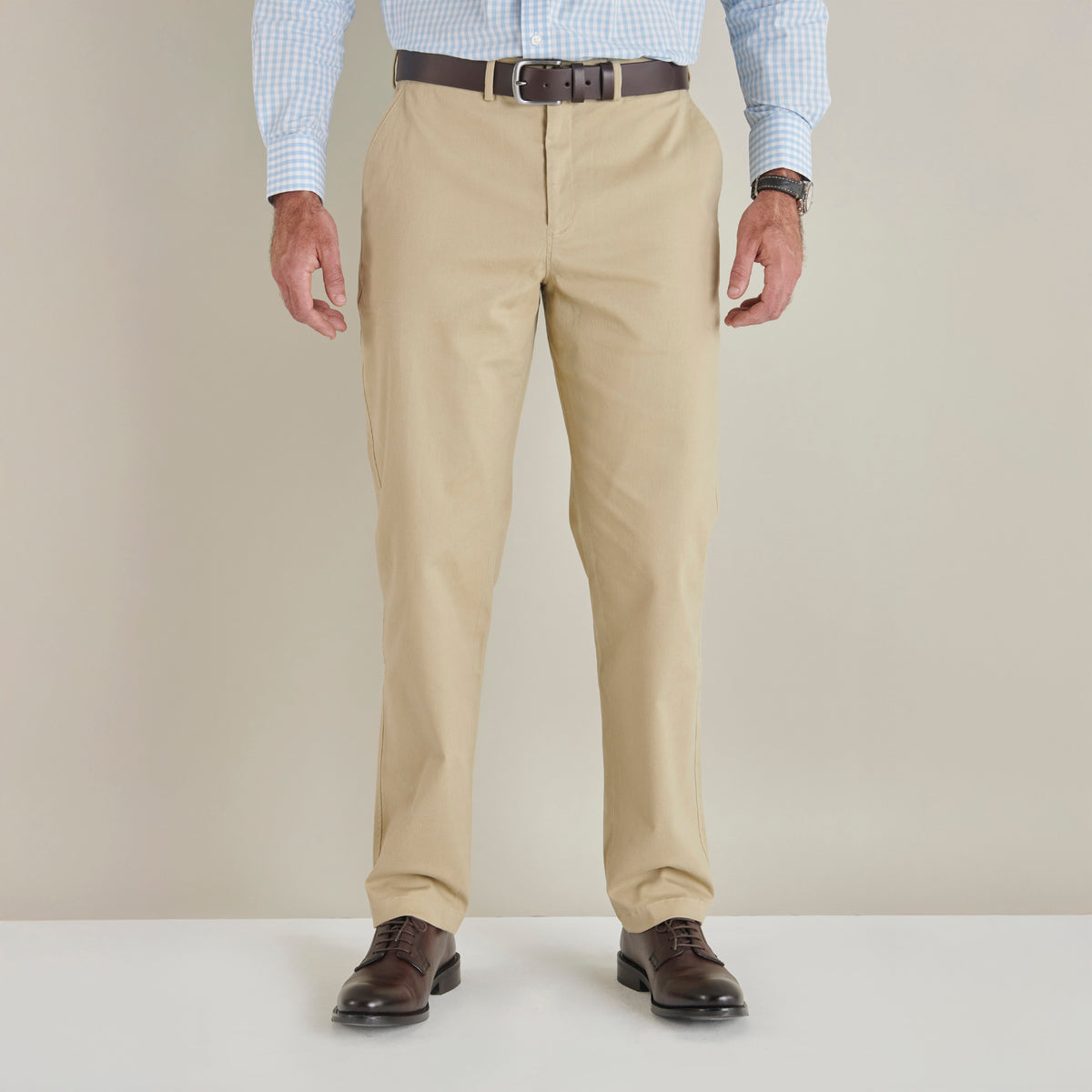 Flat Front Chino - Khaki - Lifestyle Front