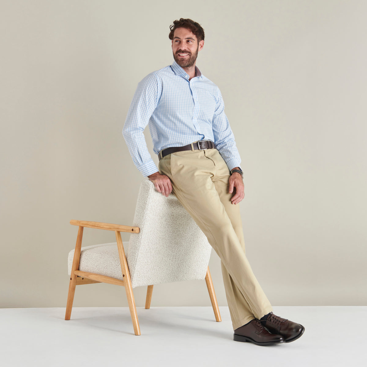 Flat Front Chino - Khaki - Lifestyle Front