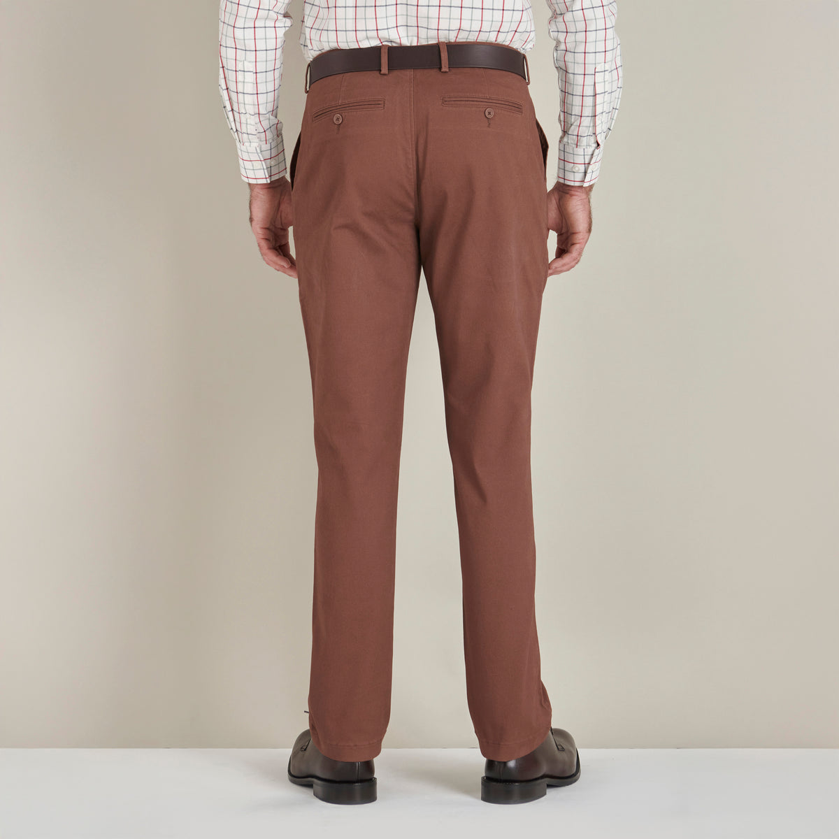 Flat Front Chino - Mocca - Lifestyle Back