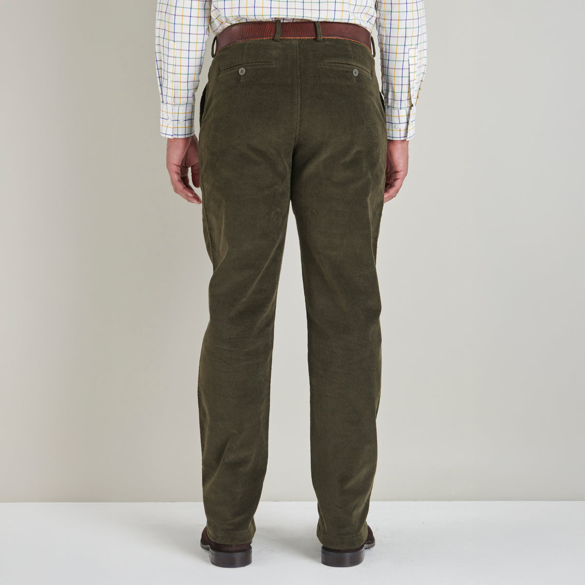 Corduroy Trousers - Dark Olive - Lifestyle Back