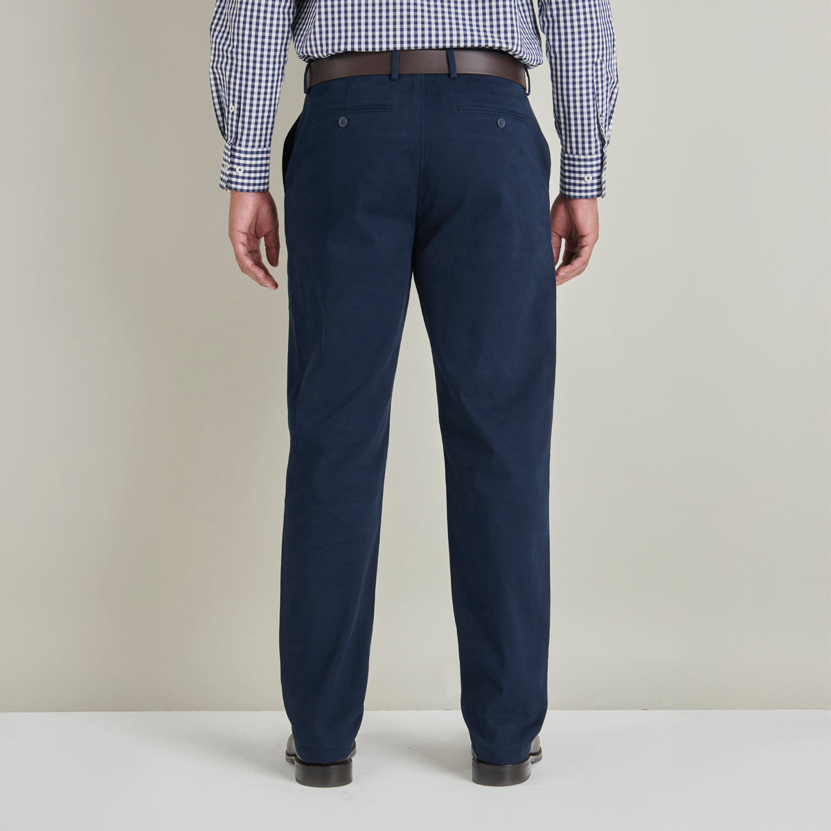Flat Front Chino - Navy - Lifestyle Back