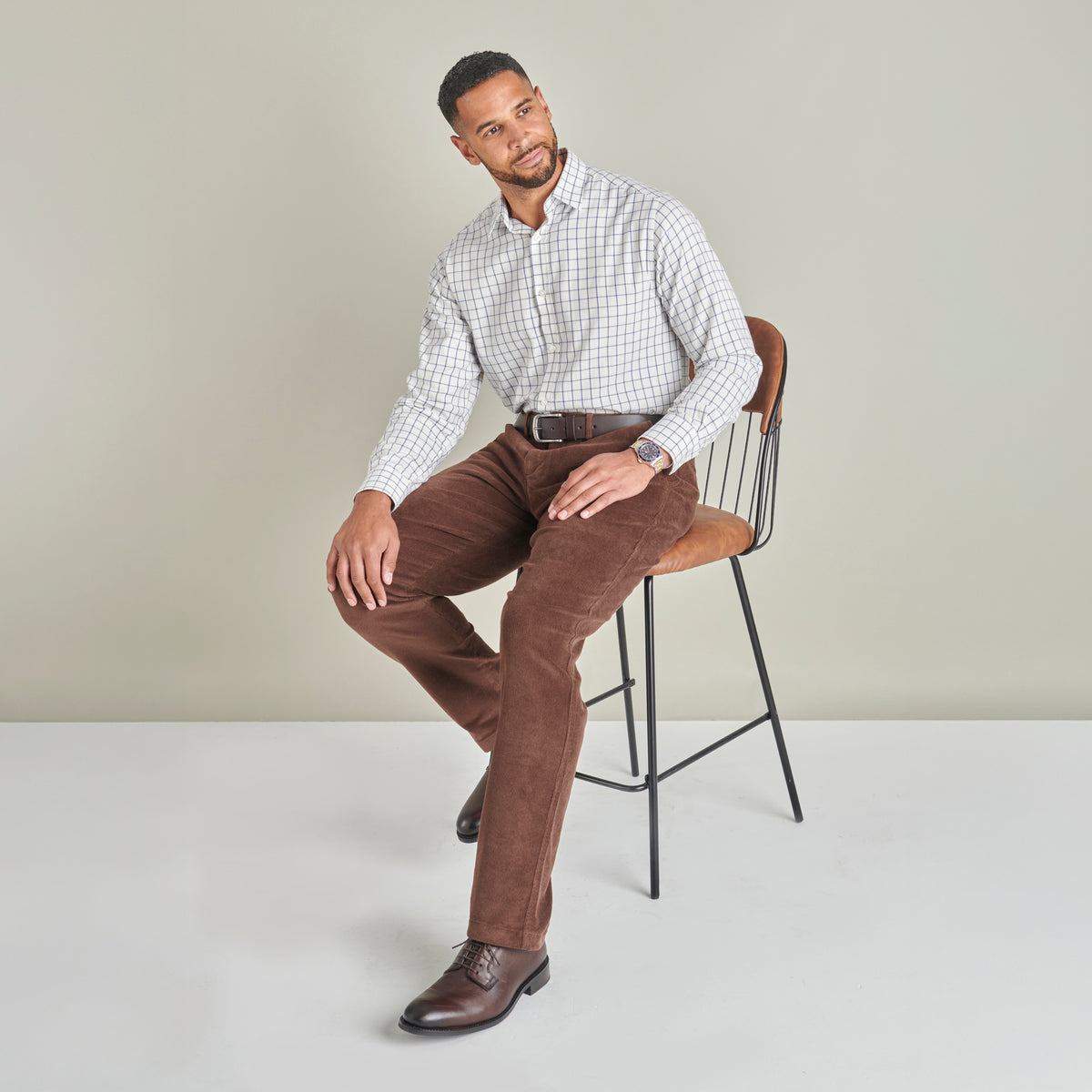 Corduroy Trousers - Dark Brown - Lifestyle Front