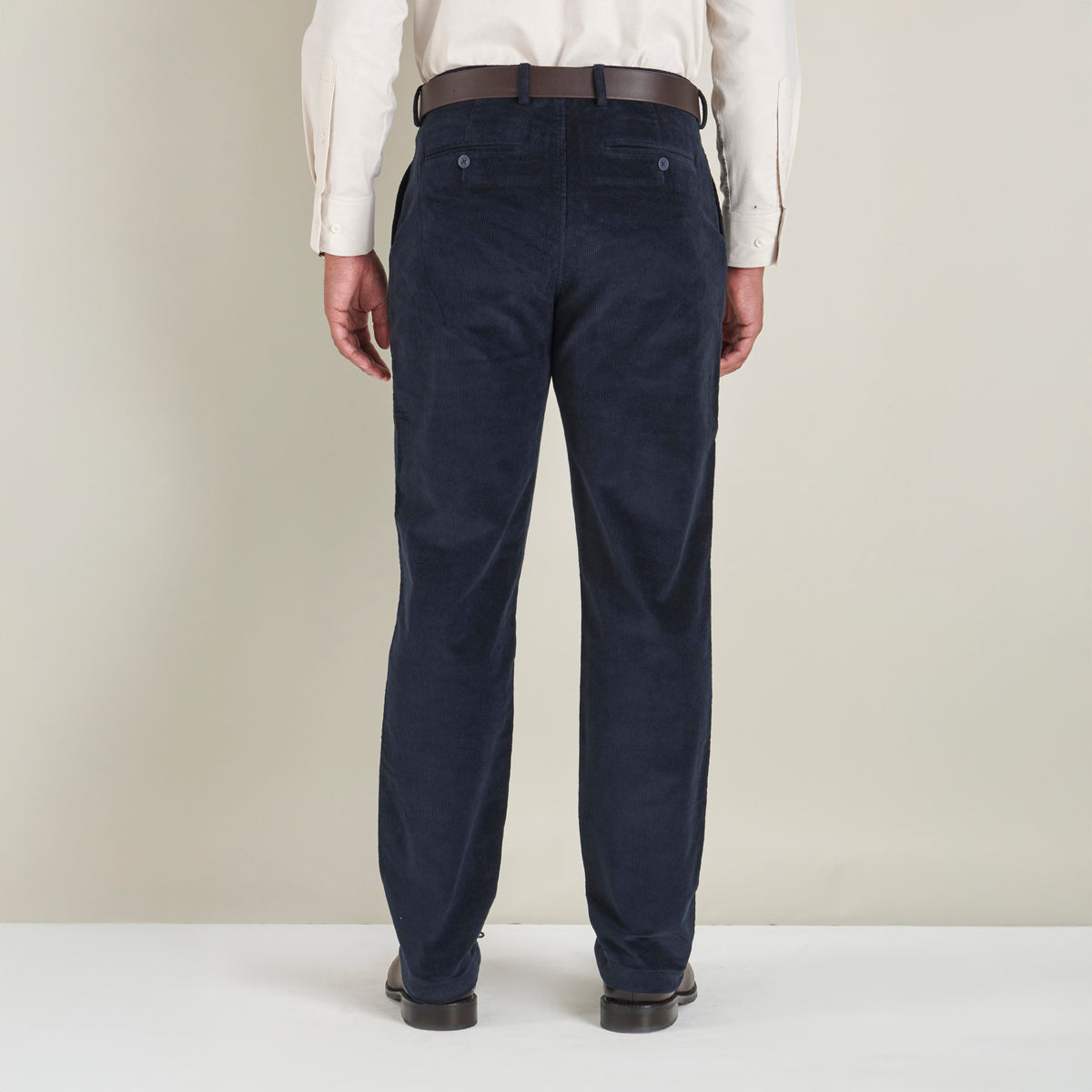 Corduroy Trousers - Navy - Lifestyle Back