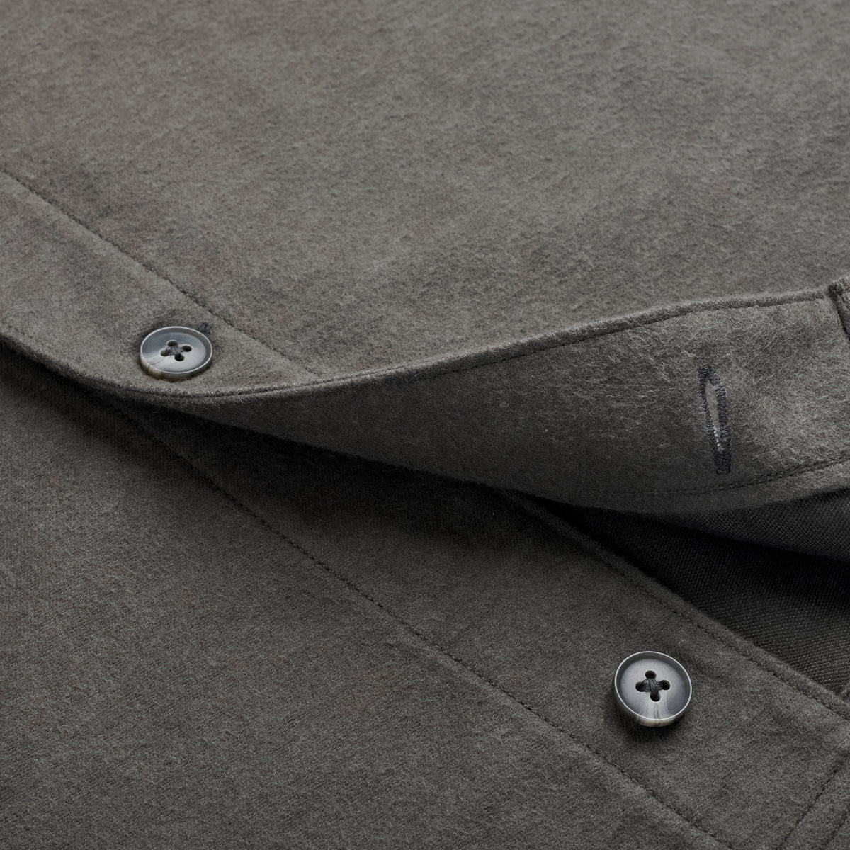 Moleskin Overshirt - Gunmetal - Buttons Detail