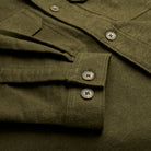 Moleskin Overshirt - Dark Olive - Sleeve Detail