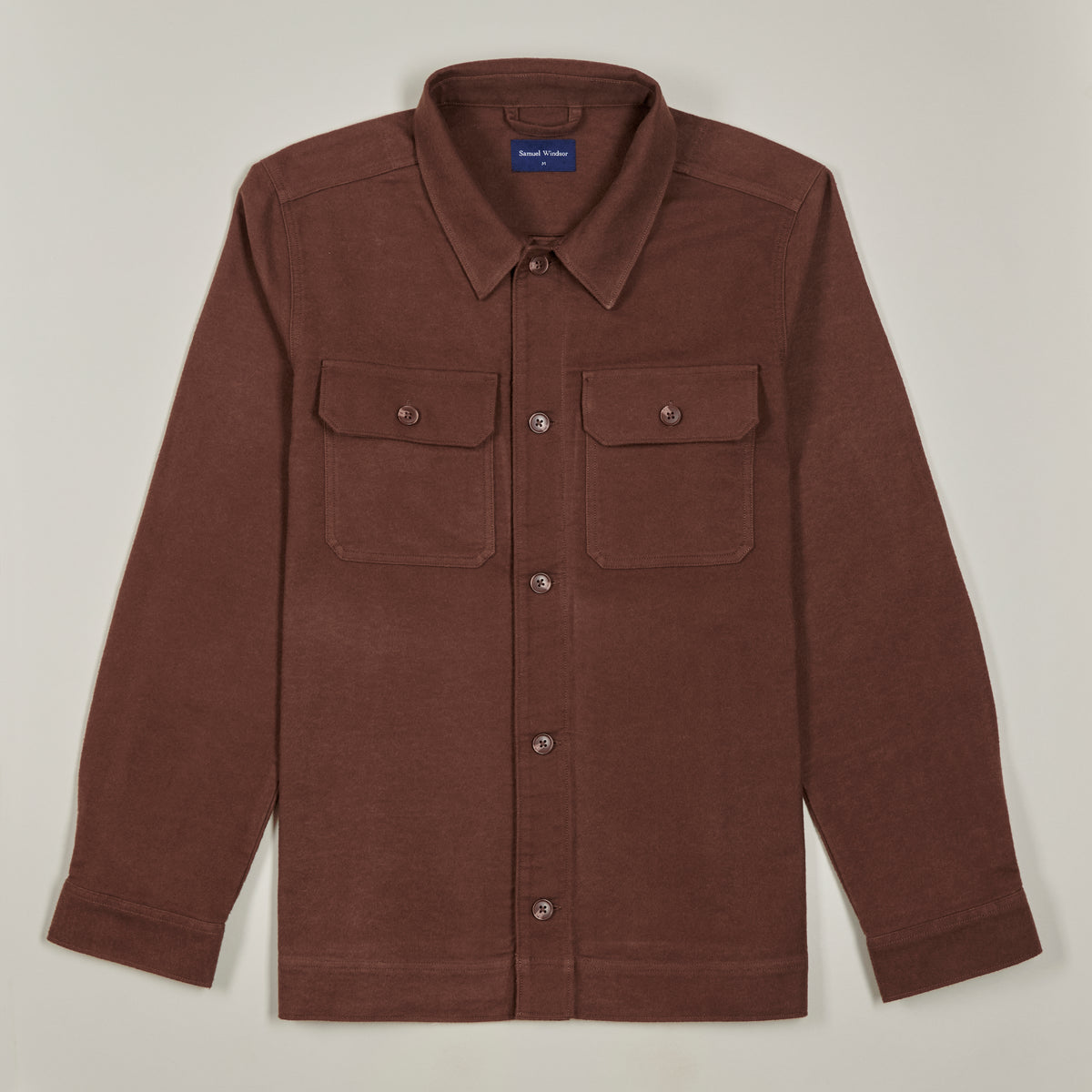 Moleskin Overshirt - Dark Brown - Front