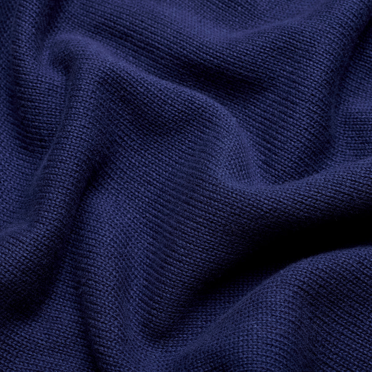 Quarter-Zip Knitted Jumper - Navy - Fabric Detail