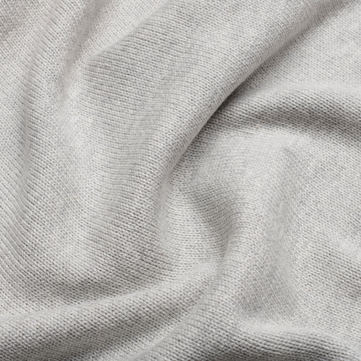 Quarter-Zip Knitted Jumper - Grey - Fabric Detail