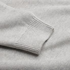 Quarter-Zip Knitted Jumper - Grey - Sleeve Detail