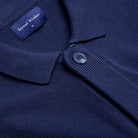 Knitted Cardigan - Navy - Neckline Detail