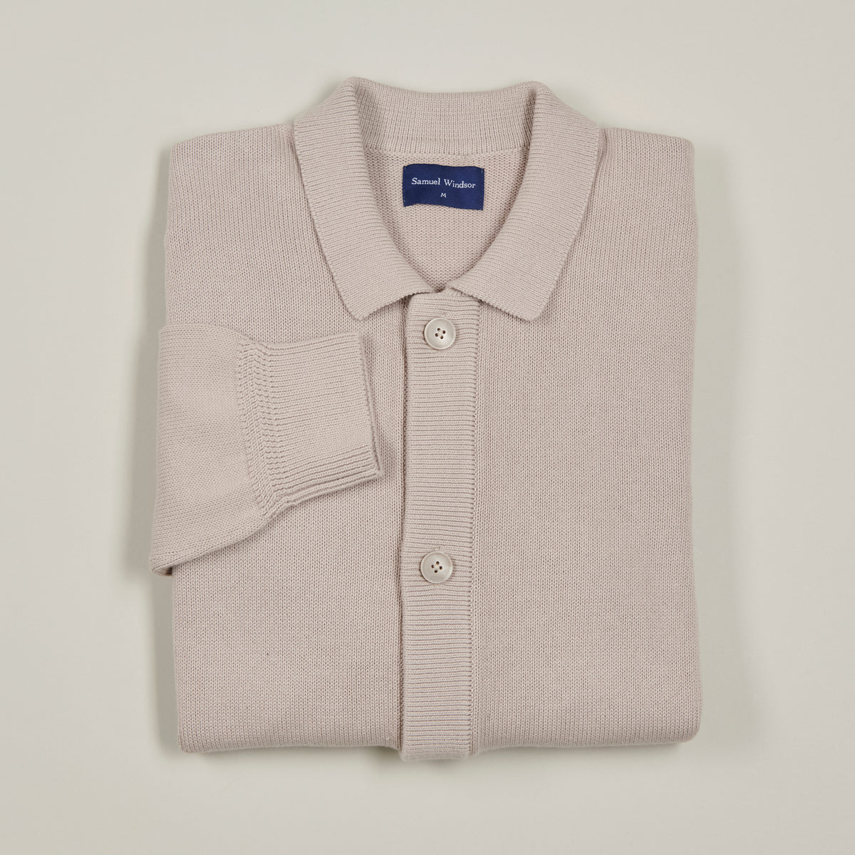 Knitted Cardigan - Taupe - Folded