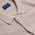 Knitted Cardigan - Taupe - Neckline Detail