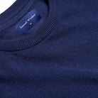 Crew Neck Jumper - Navy - Neckline Detail