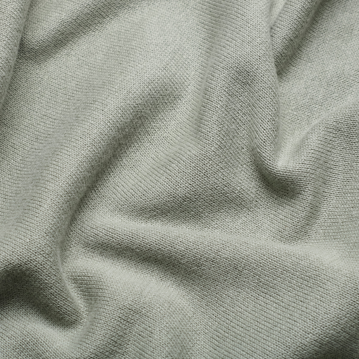 Crew Neck Jumper - Olive - Fabric Detail