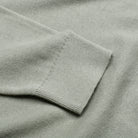 Crew Neck Jumper - Olive - Sleeve Detail
