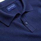 Knitted Polo - Navy - Neckline Detail