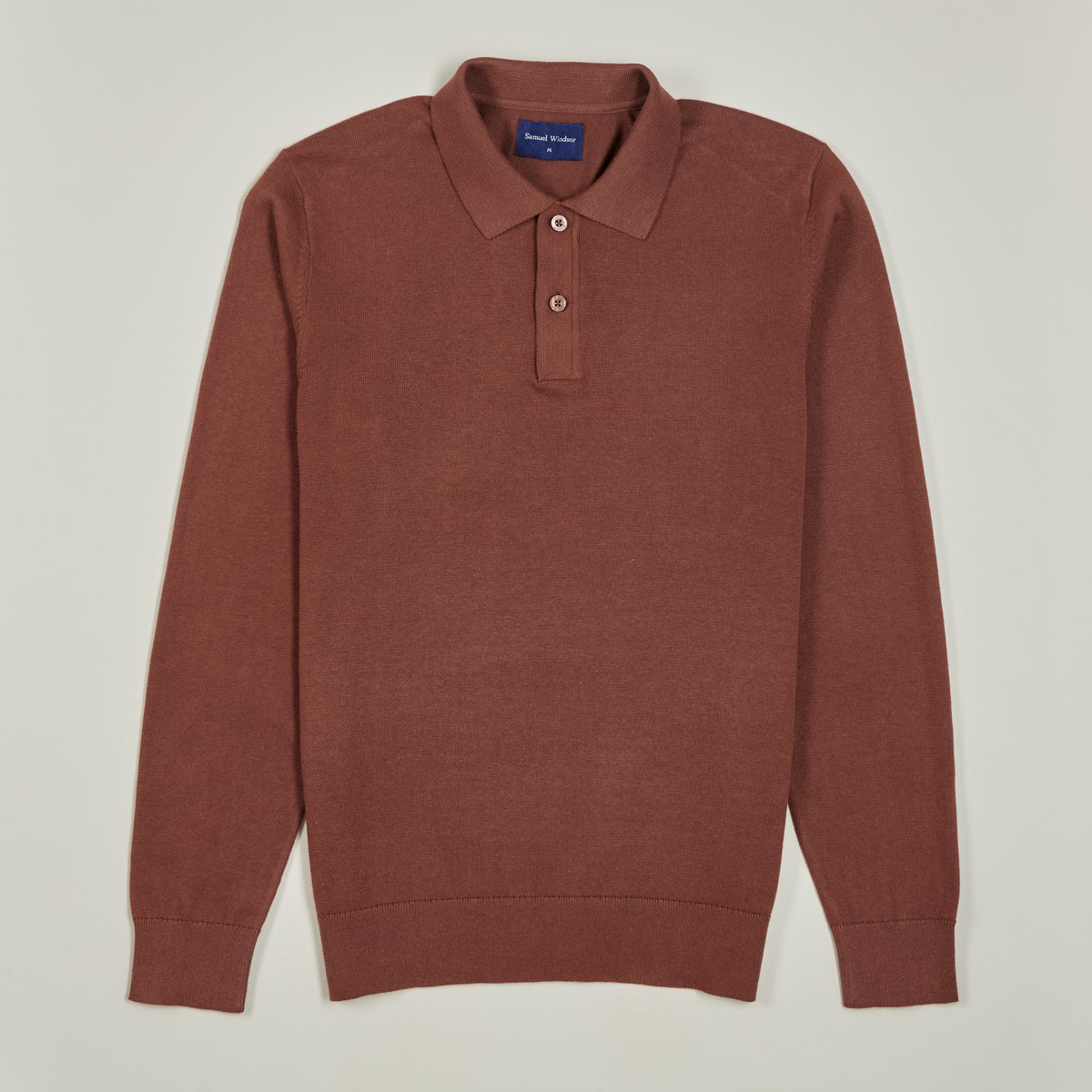 Knitted Polo - Chocolate - Front