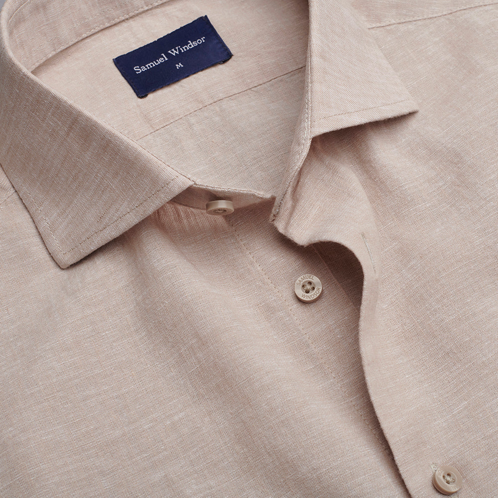 Linen Rich Shirt - Oatmeal – Samuel Windsor