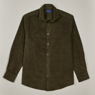 Corduroy Shirt - Dark Olive - Front