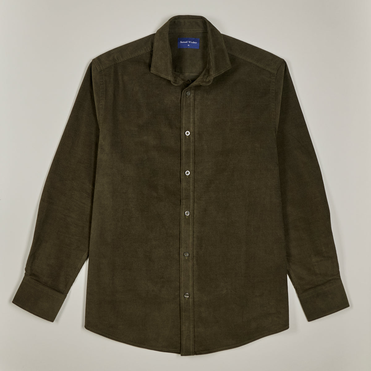 Corduroy Shirt - Dark Olive - Front
