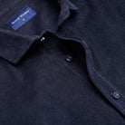 Corduroy Shirt - Navy - Neckline Detail