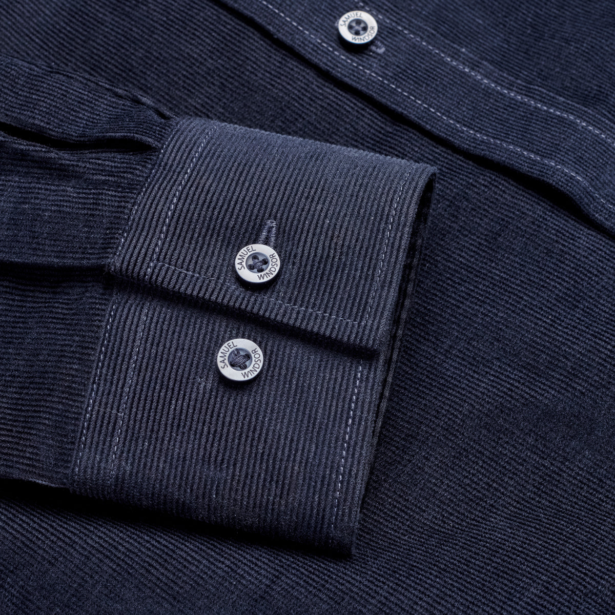 Corduroy Shirt - Navy - Sleeve Detail