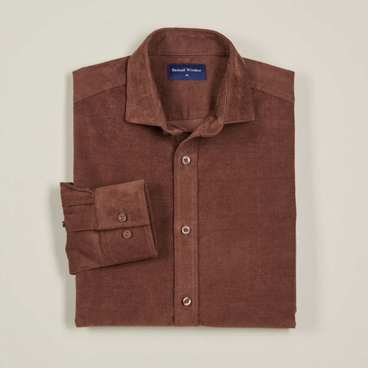 Corduroy Shirt - Dark Brown - Folded