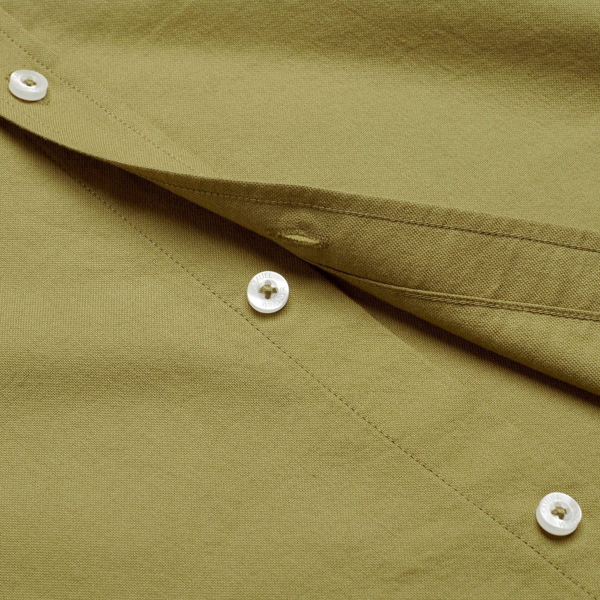 Oxford Shirt - Light Olive - Buttons Detail