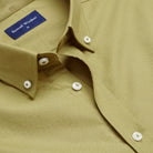 Oxford Shirt - Light Olive - Neckline Detail