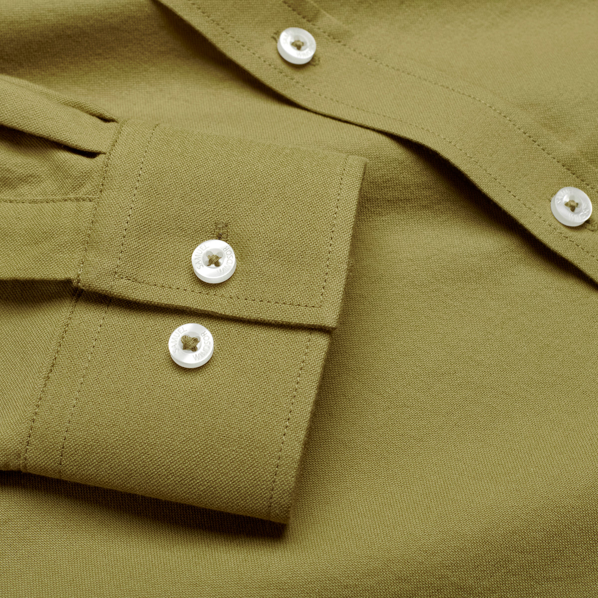 Oxford Shirt - Light Olive - Sleeve Detail
