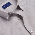 Oxford Shirt - Bark - Neckline Detail