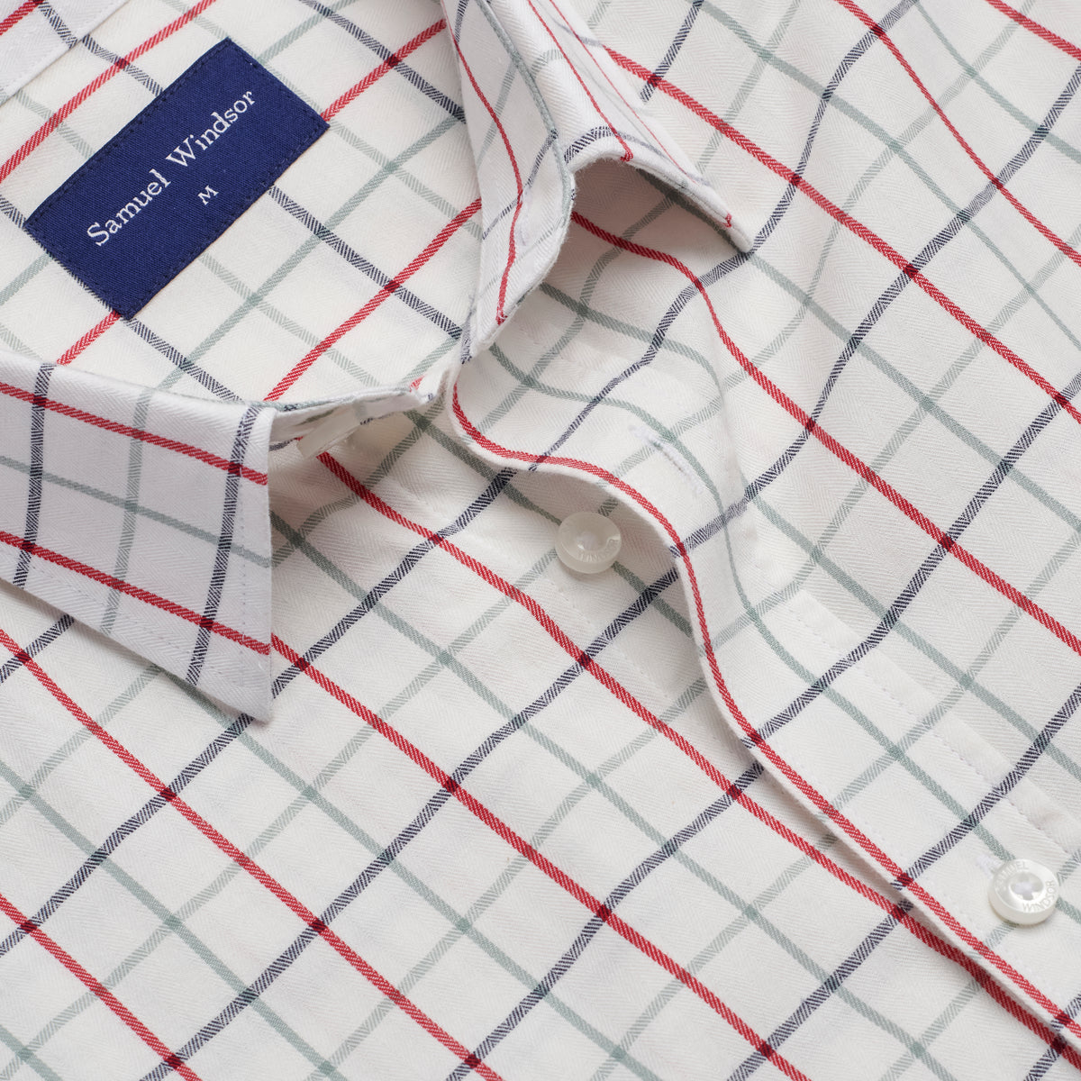 Tattersall Shirt - Severn - Neckline Detail