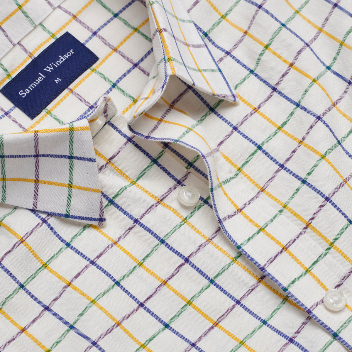 Tattersall Shirt - Highfield - Neckline Detail