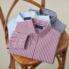 Poplin Shirt - Navy Check - Group Shot