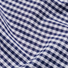Poplin Shirt - Navy Check - Fabric Detail